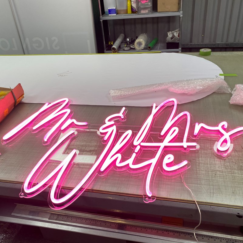 Faux neon signs for business